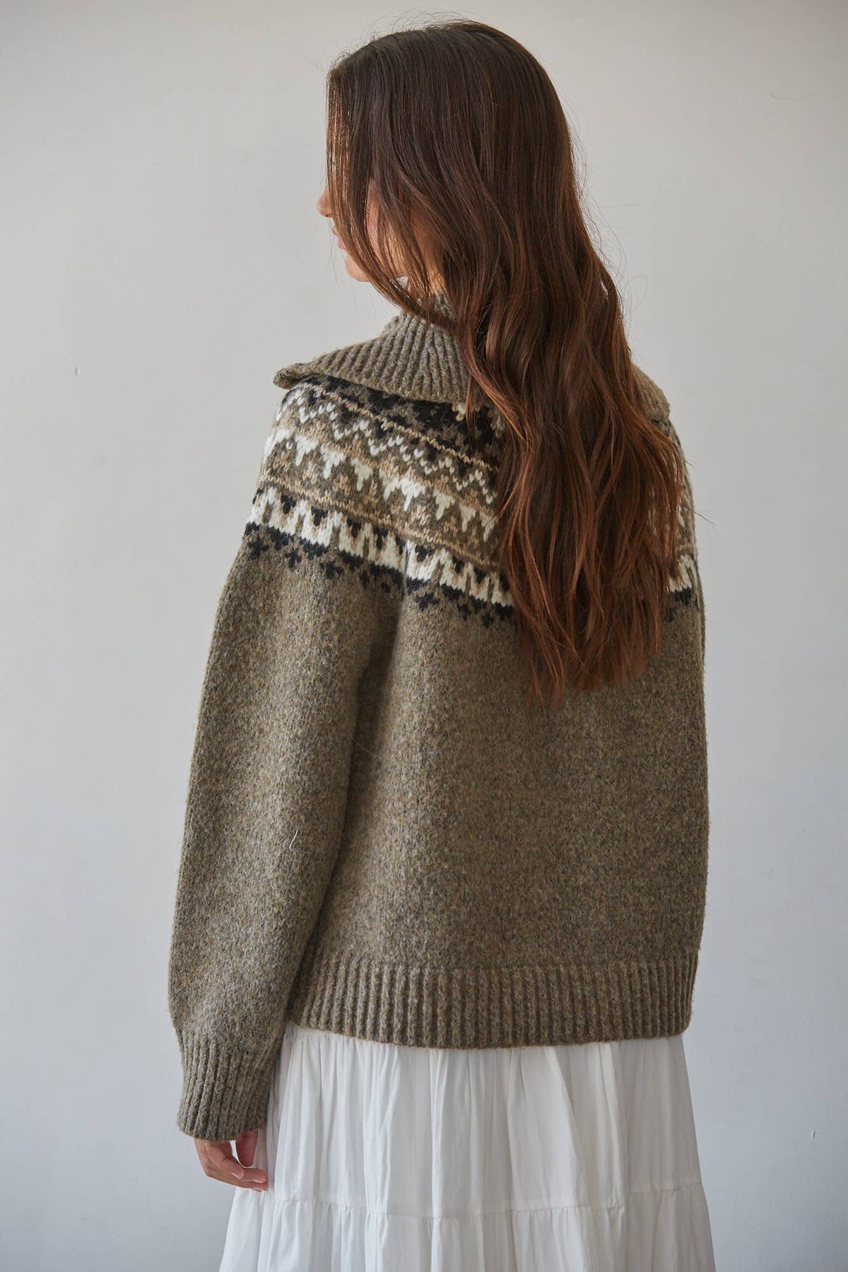 The Aspen Fair Isle Half Zip Sweater