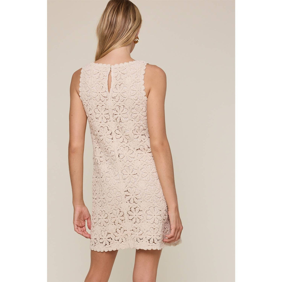 The Rosalie Floral Crochet Mini Dress