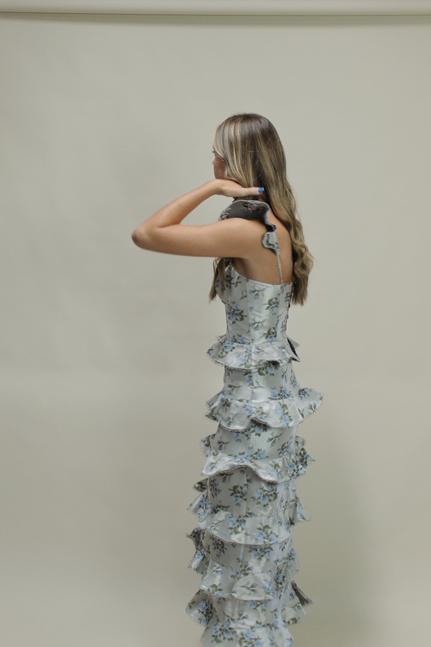 Elle Grae Silver Tiered Maxi