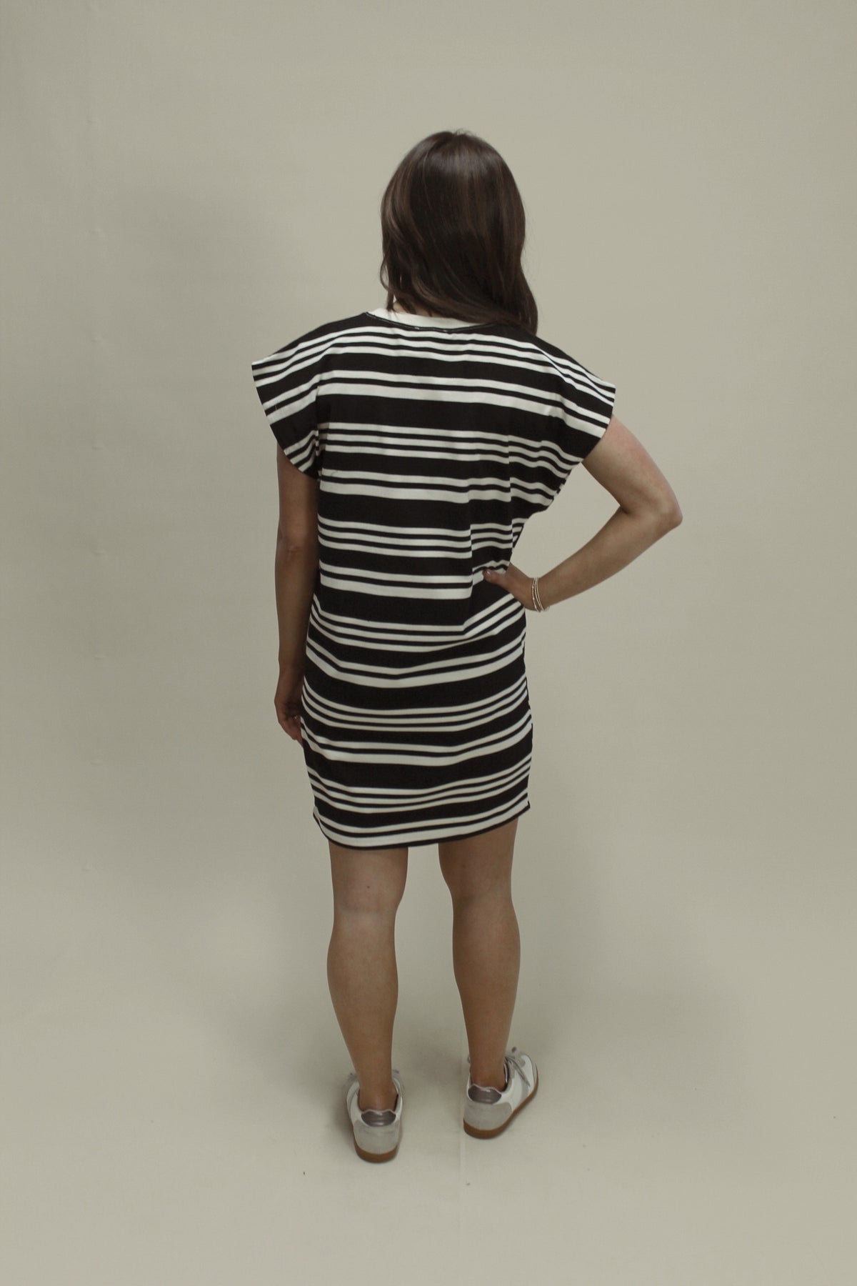 Black & White Striped T-Shirt Dress