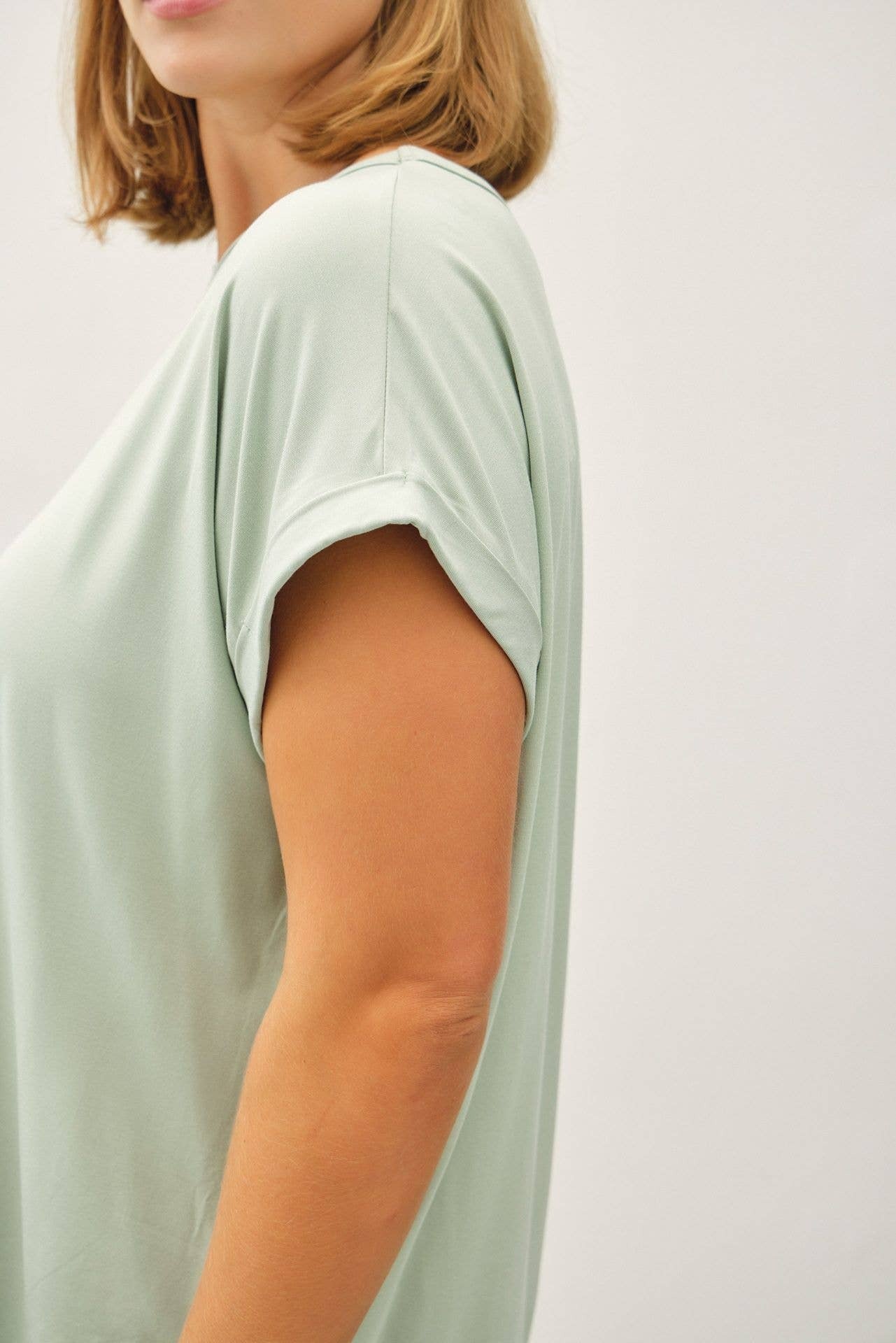 Be Cool Taupe BAMBOO/MODAL CAP SLEEVE TEE
