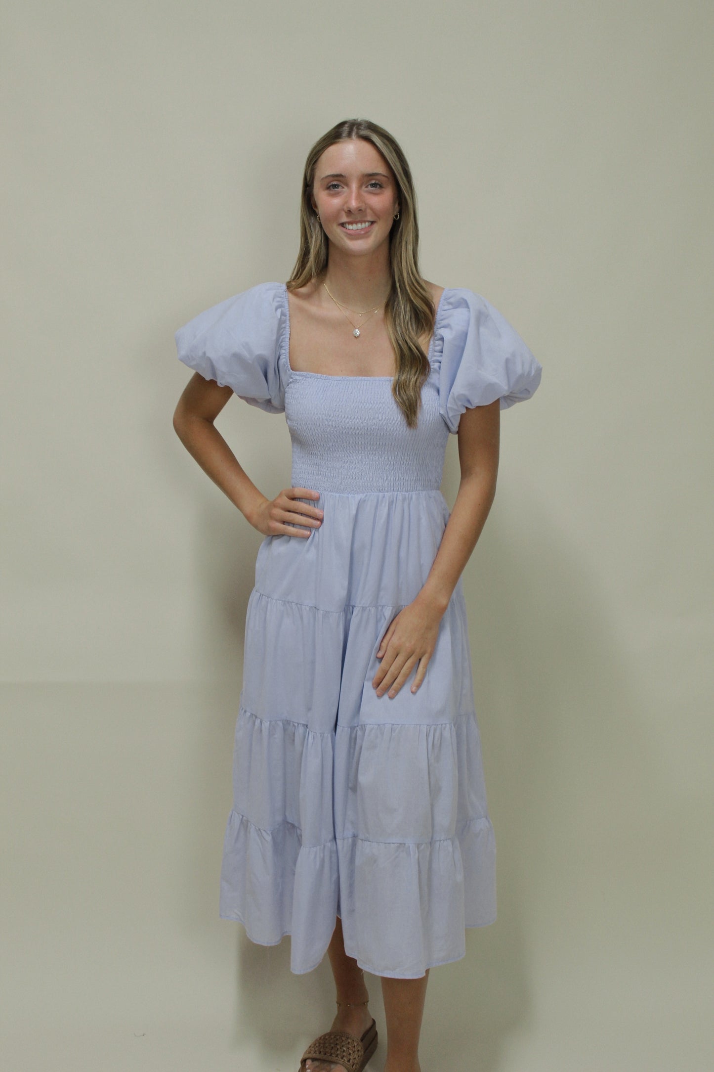 Lavender Farms Square Neck Maxi Dress
