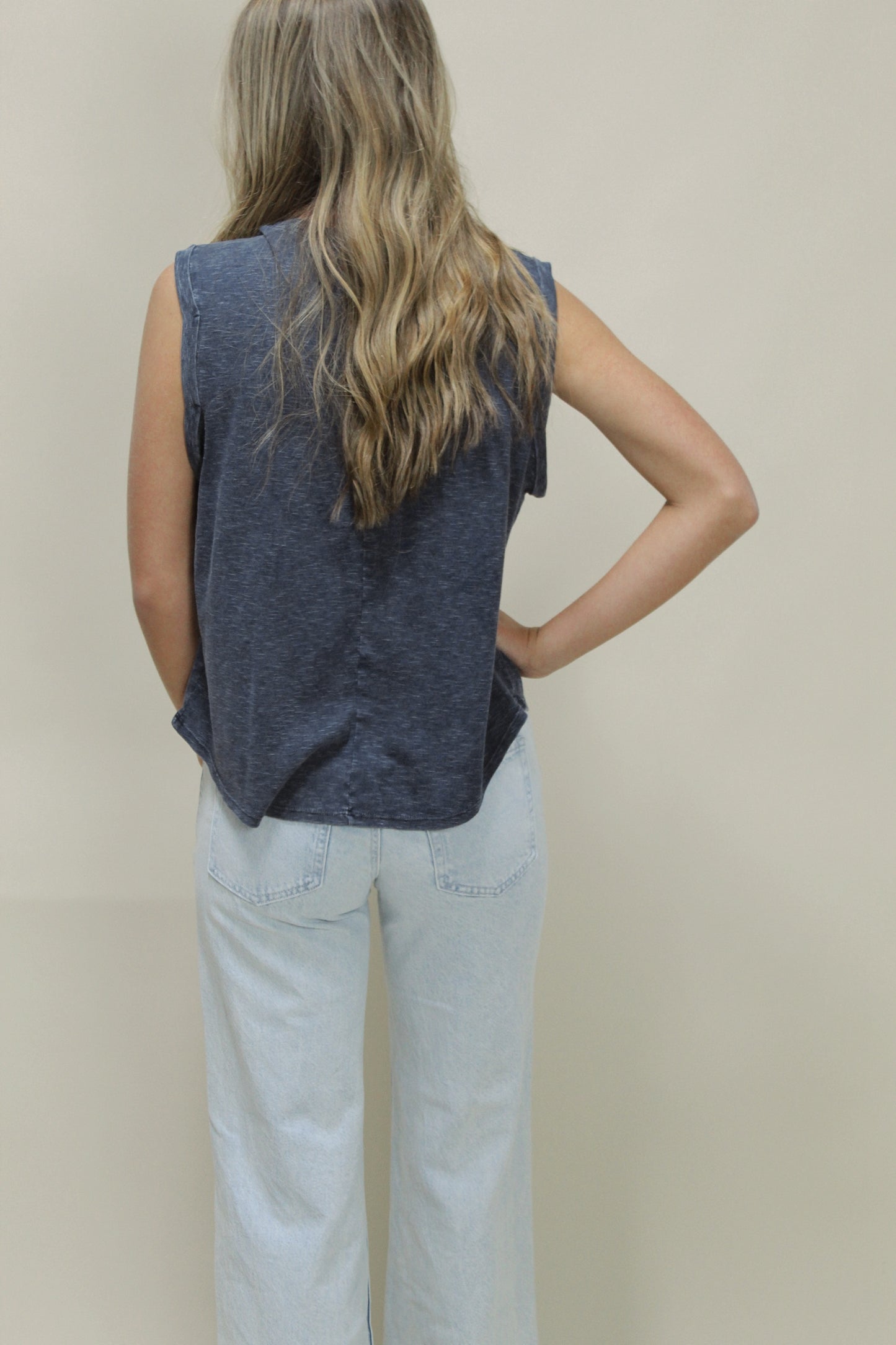 Back to the Basics Sleeveless Top - Navy