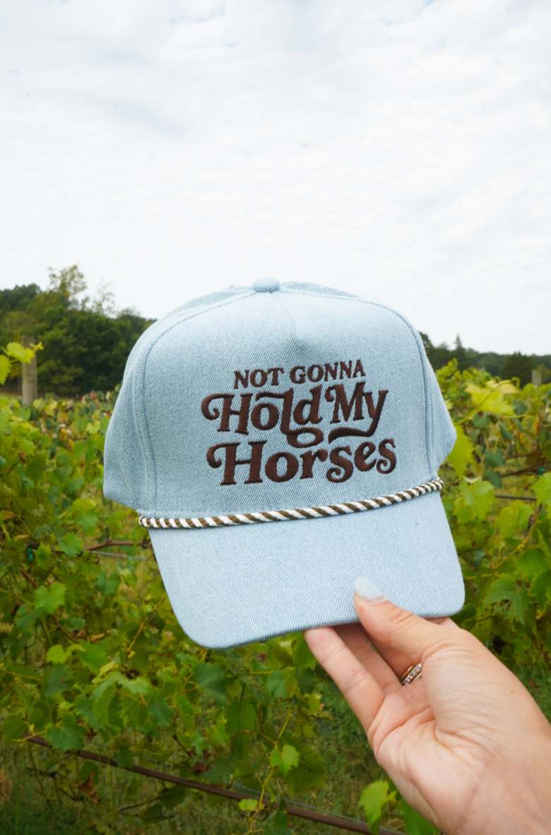 Hold My Horses Denim Trucker Hat
