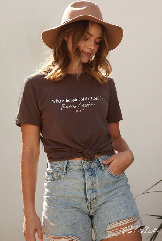 Where the Spirit of the Lord Mineral Graphic Top