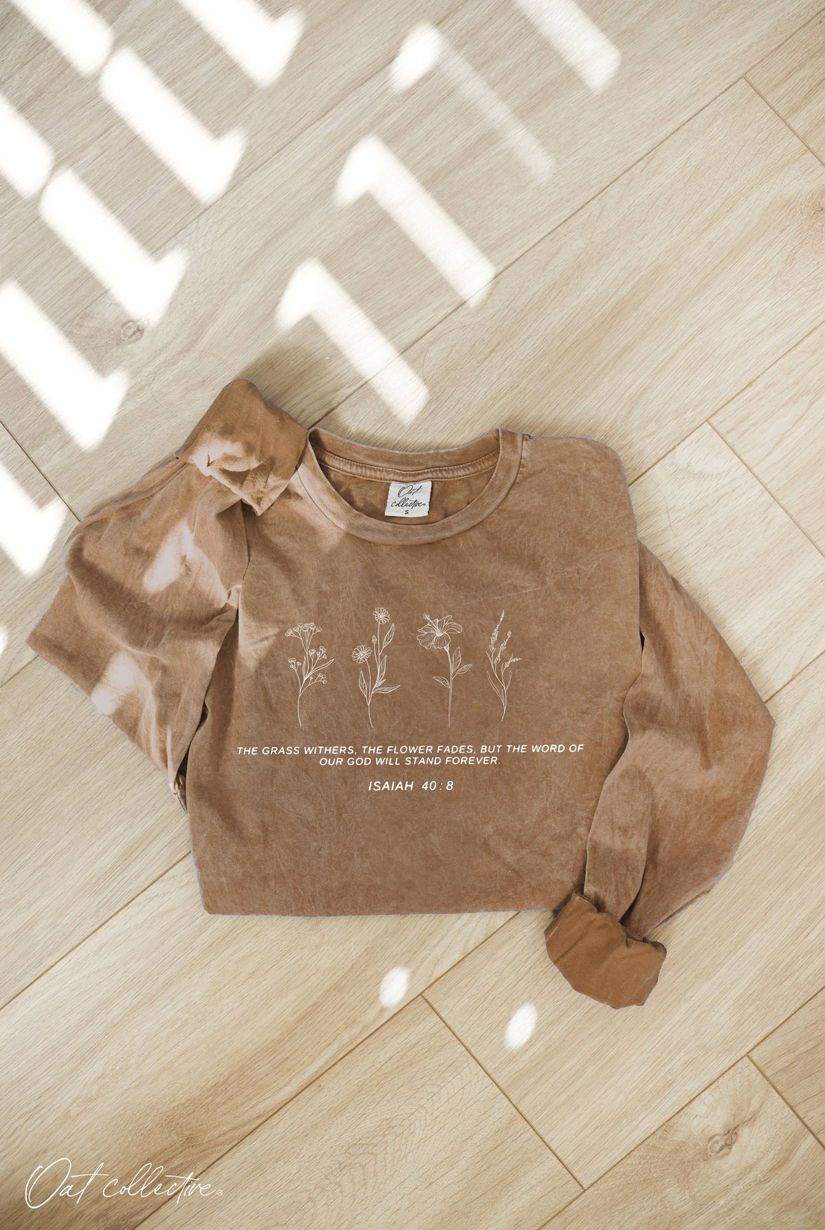 ISAIAH 40:8 Mineral Washed Long Sleeve Graphic