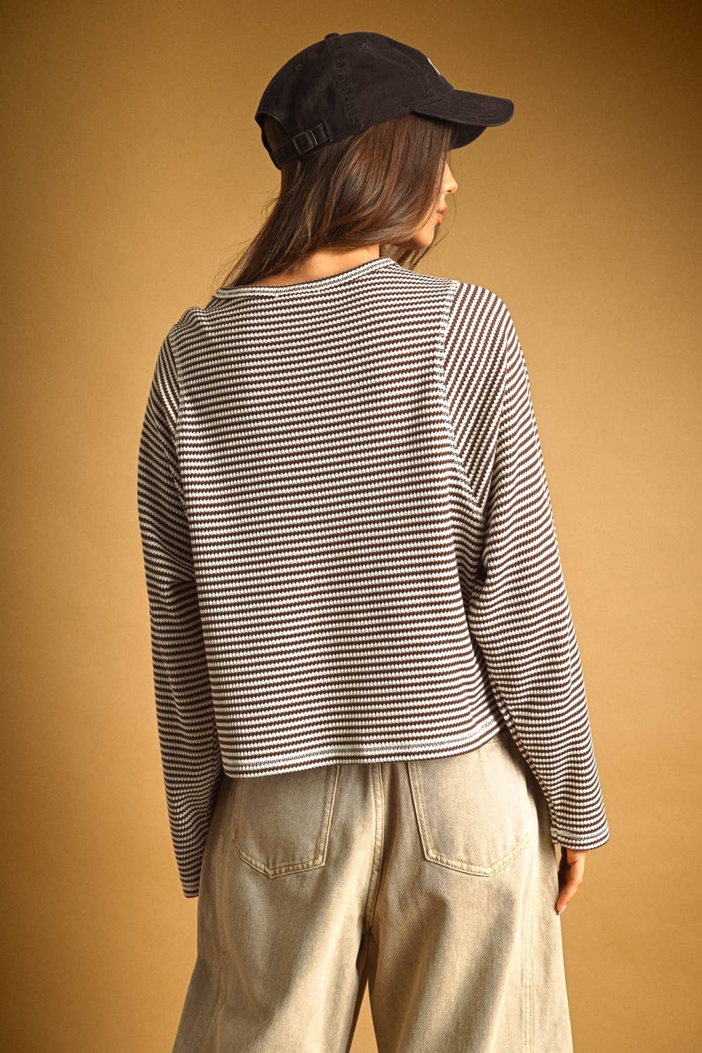 The Sunday Stripe Waffle Top