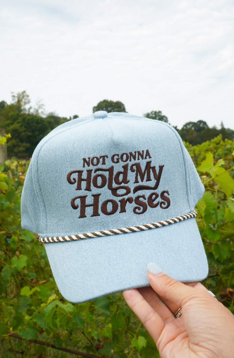 Hold My Horses Denim Trucker Hat