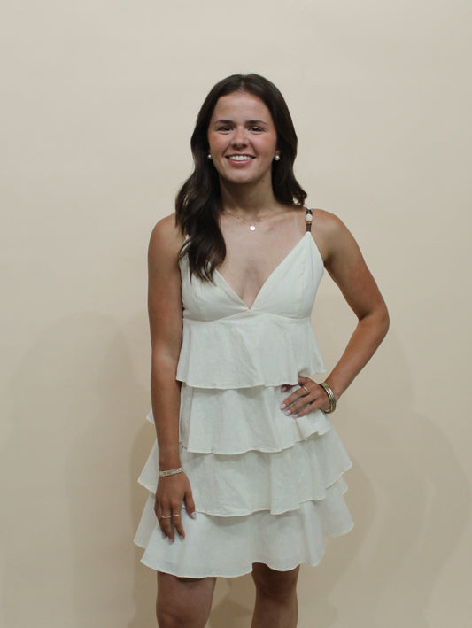 Summer Days Linen Tiered Dress