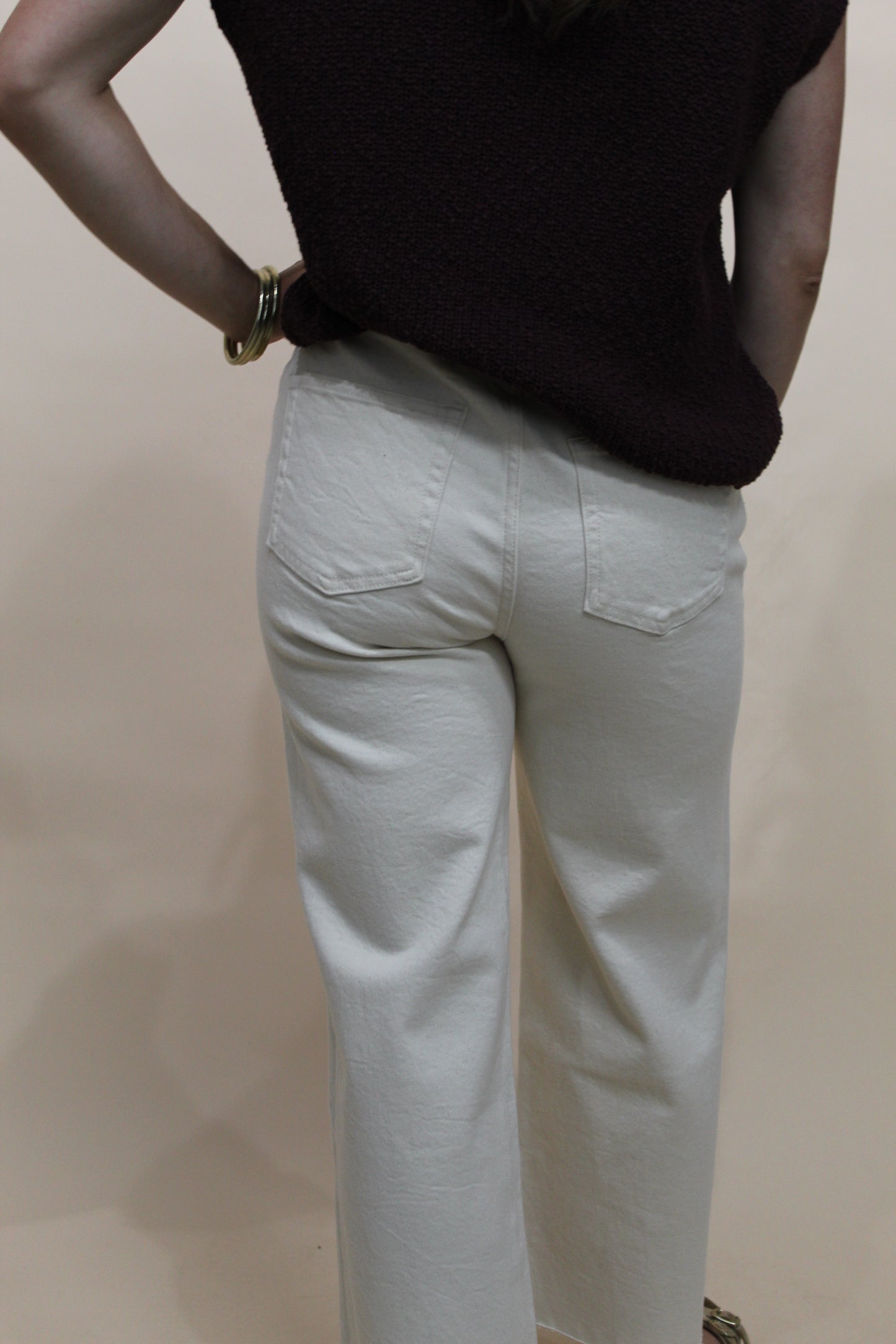Oliver Logan Ecru Ankle Crop HR Jeans