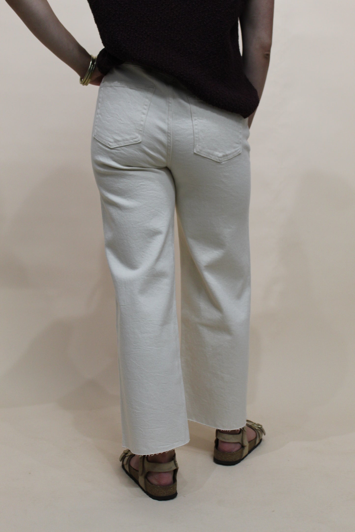 Oliver Logan Ecru Ankle Crop HR Jeans