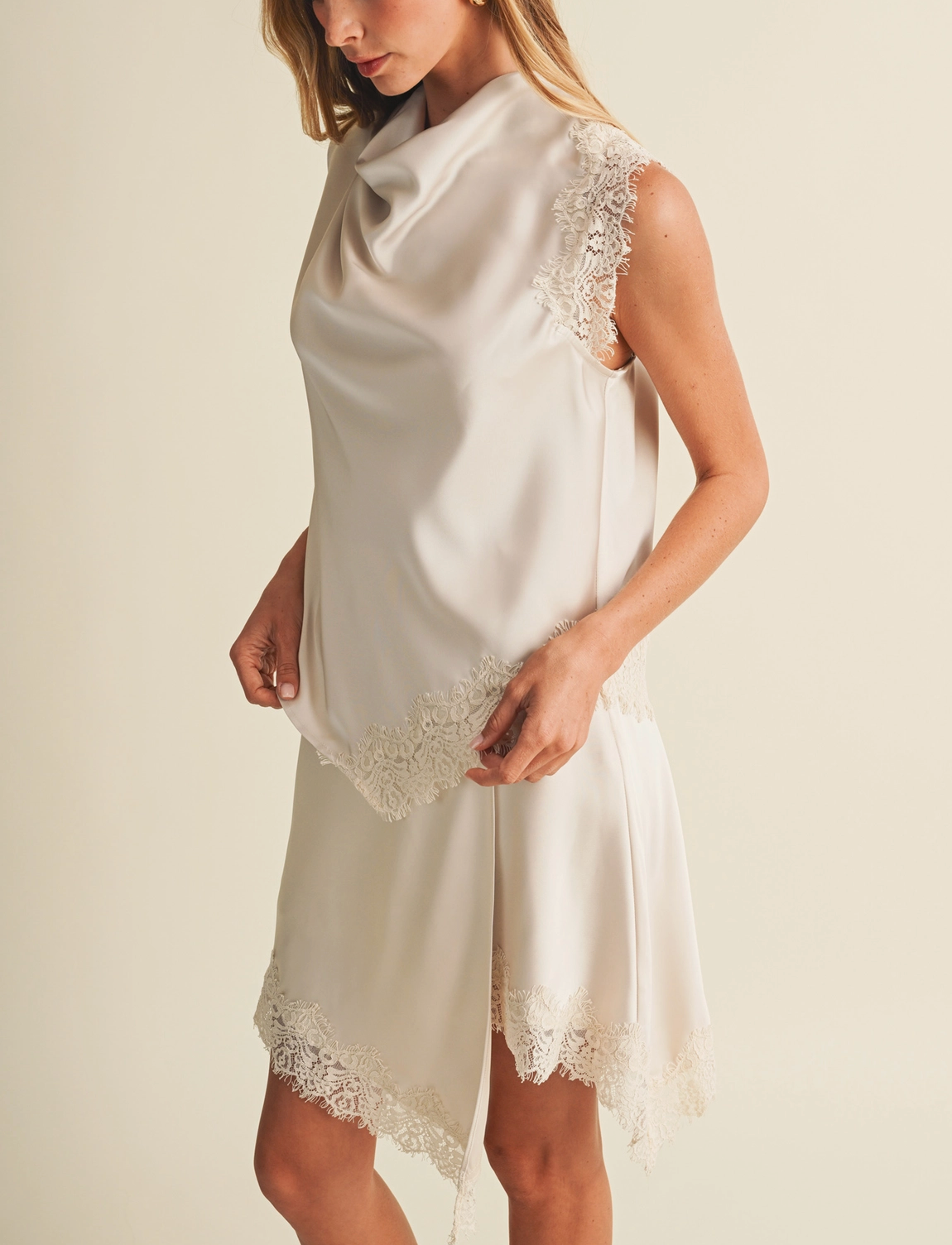 The Juliette Satin Lace Top