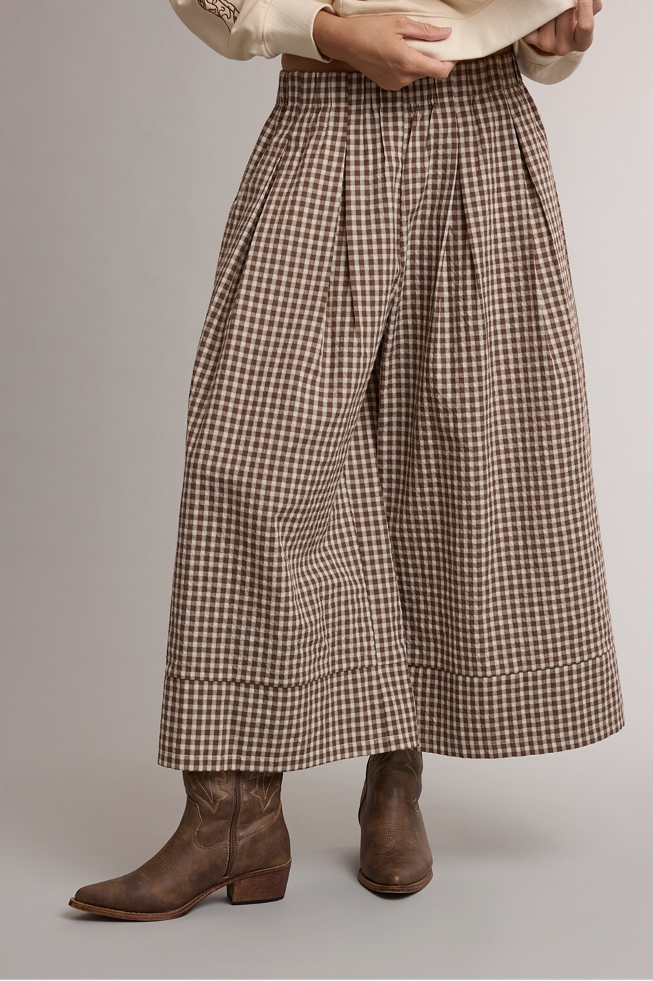 The Maple Lane Gingham Wide Leg Pants
