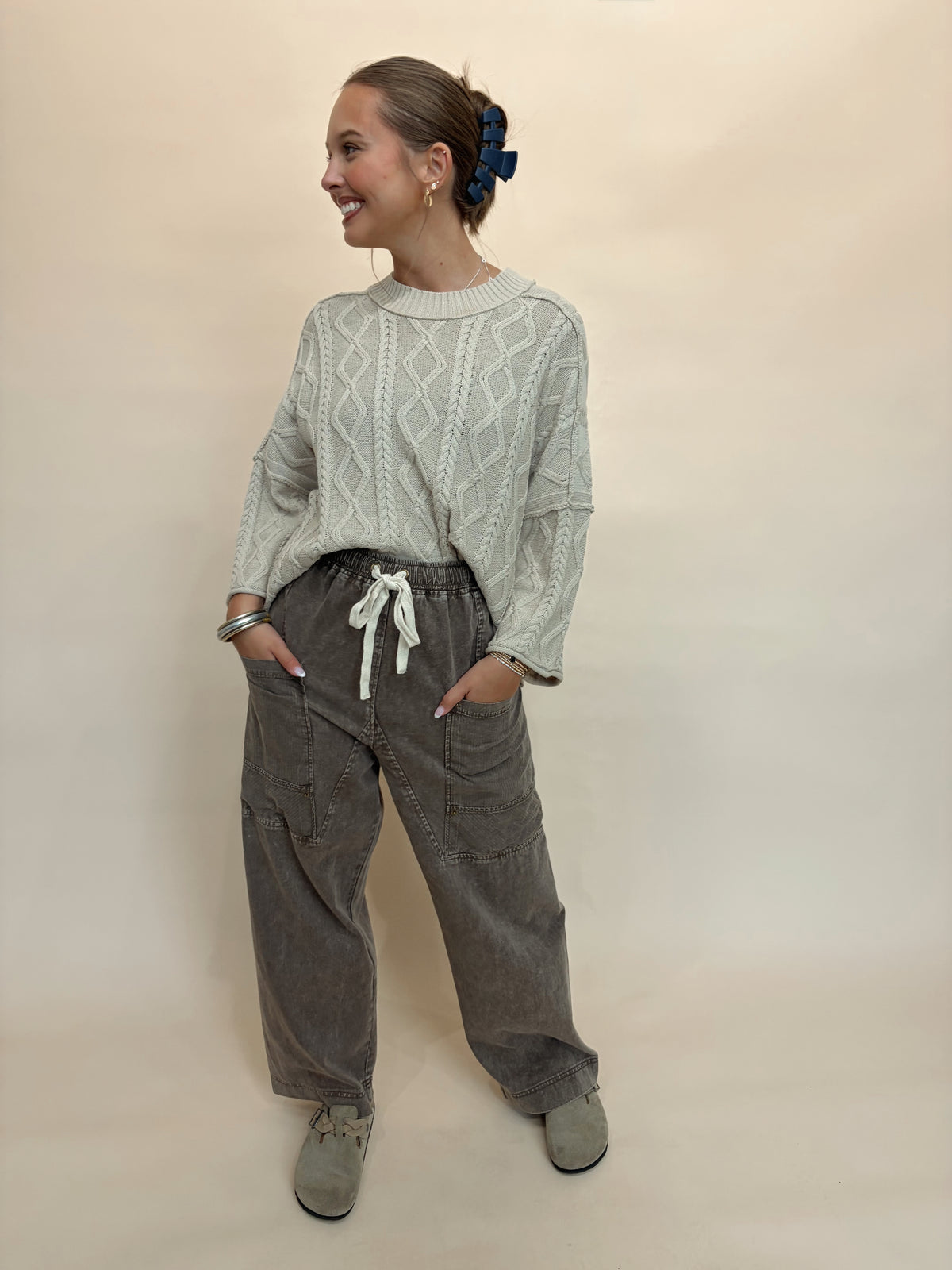 Woodland Stroll Coffee Wide Leg Pants