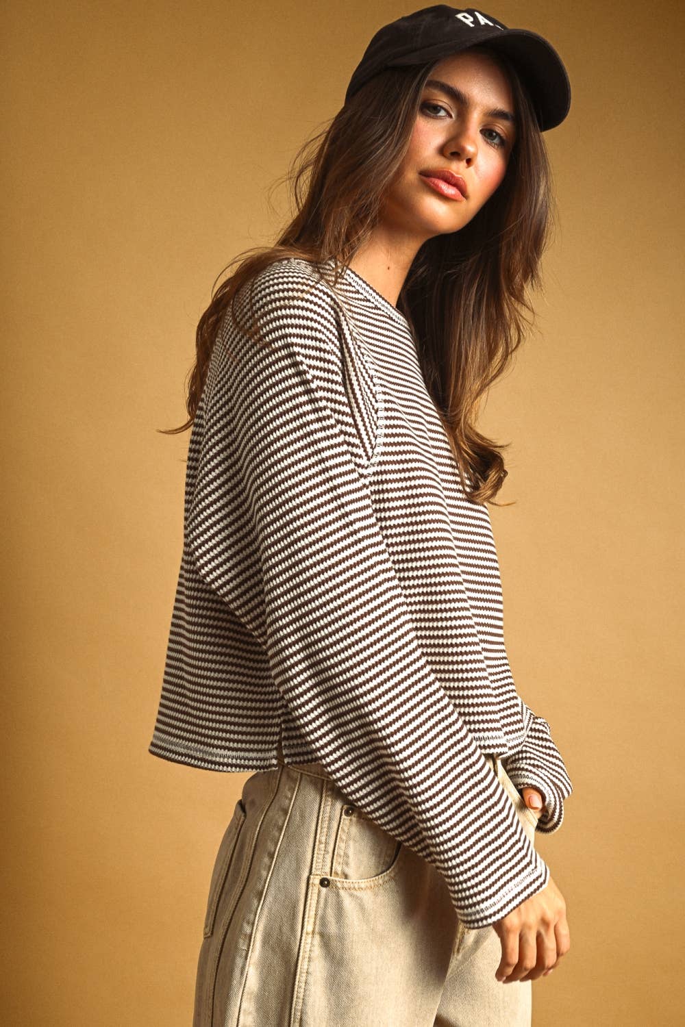 The Sunday Stripe Waffle Top