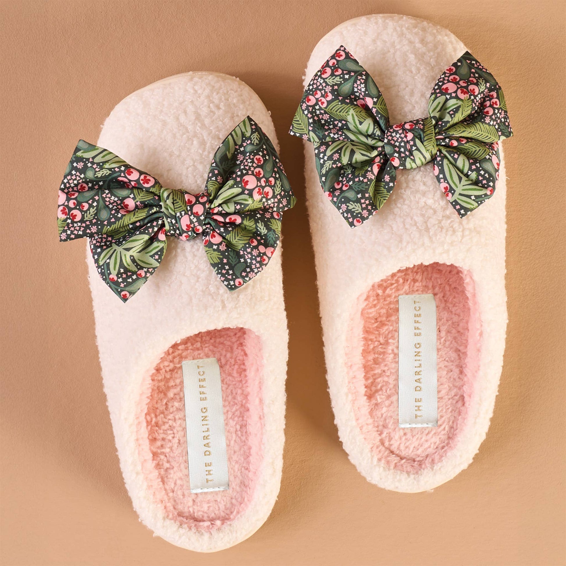 The Darling Effect - Fuzzy Slippers-Betty Bow Jolly Sprig (Mixed 2 S/M + 2 M/L)