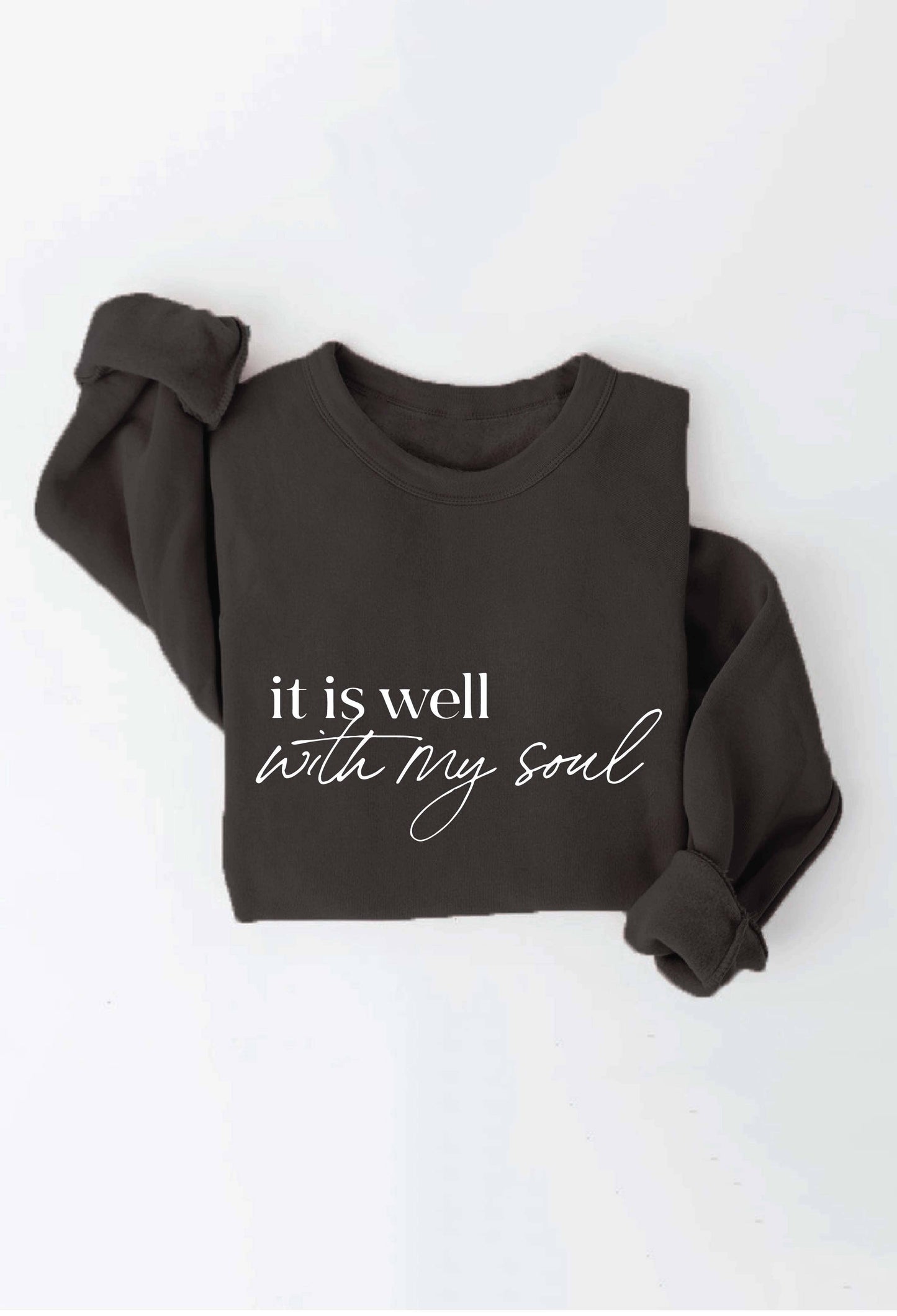 IT IS WELL WITH MY SOUL Tan Graphic Sweatshirt