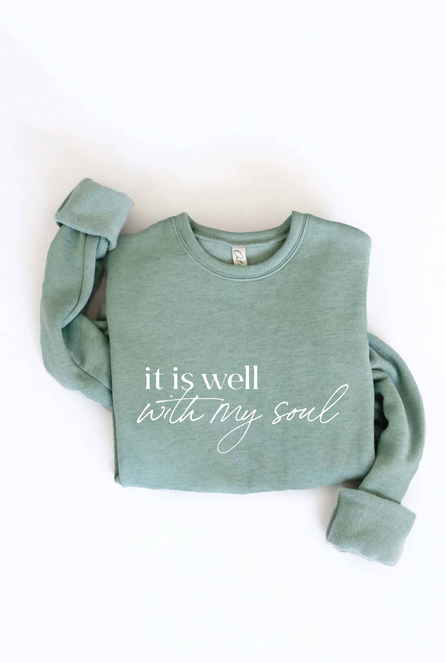 IT IS WELL WITH MY SOUL Tan Graphic Sweatshirt