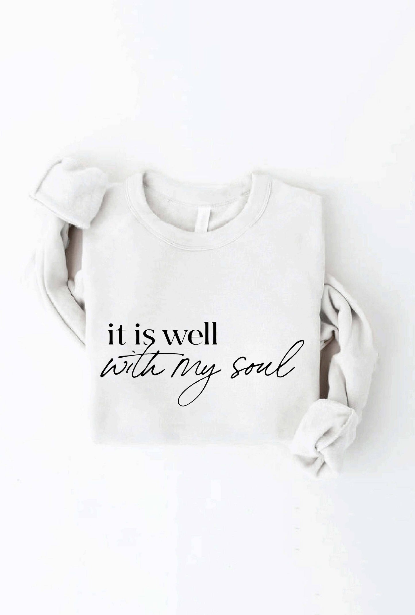 IT IS WELL WITH MY SOUL Tan Graphic Sweatshirt