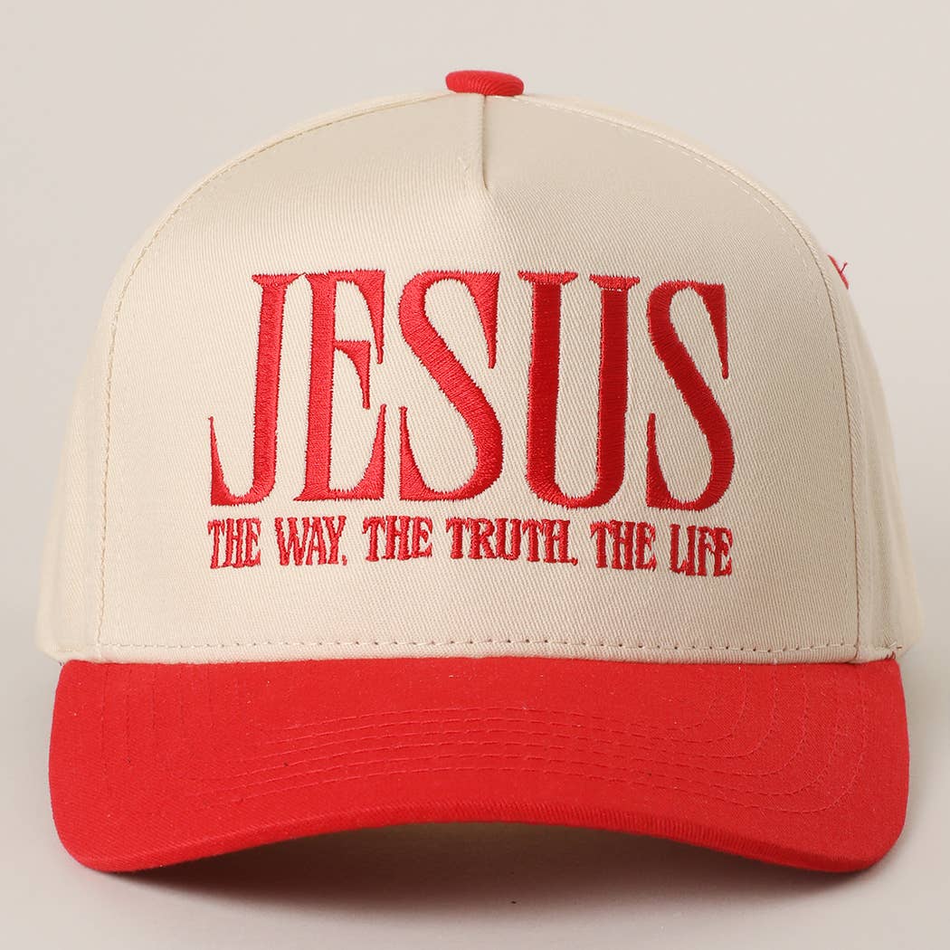 JESUS Burgundy Typography Embroidered Trucker Hat Regular