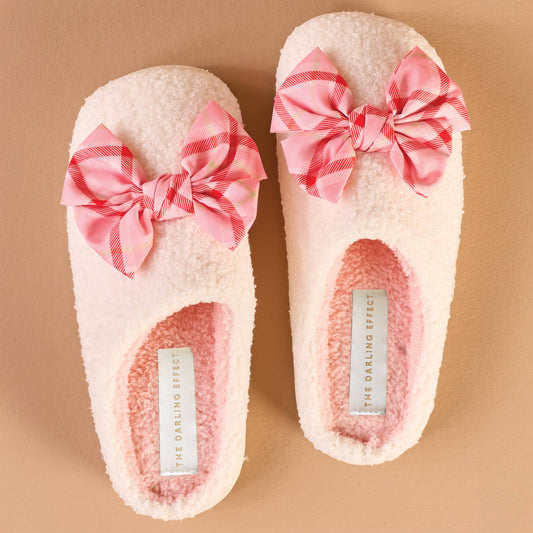 The Darling Effect - Fuzzy Slippers - Festive Plaid: M/L (Women's 8 - 10)