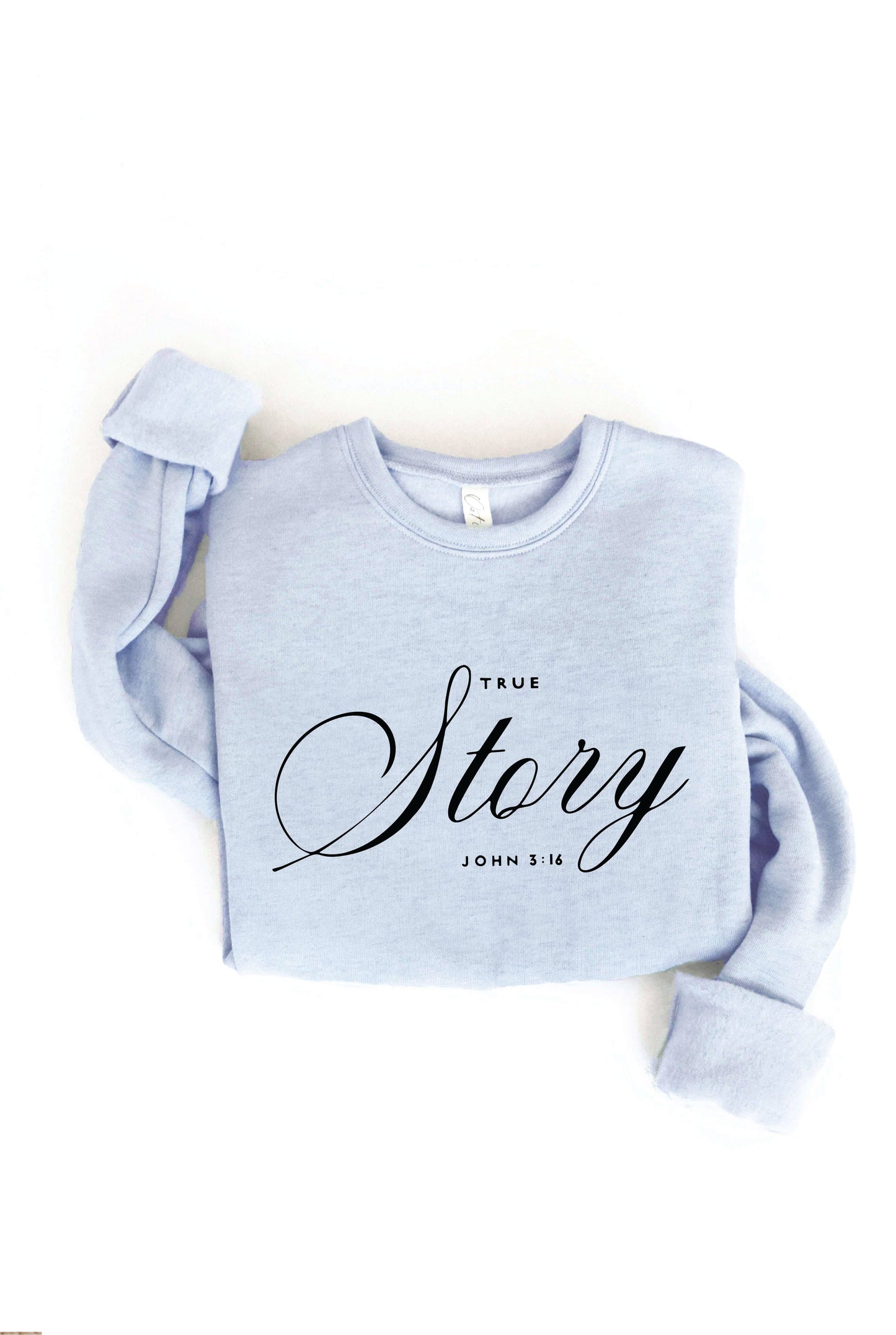 TRUE STORY JOHN 3:16 Cream Graphic Sweatshirt: