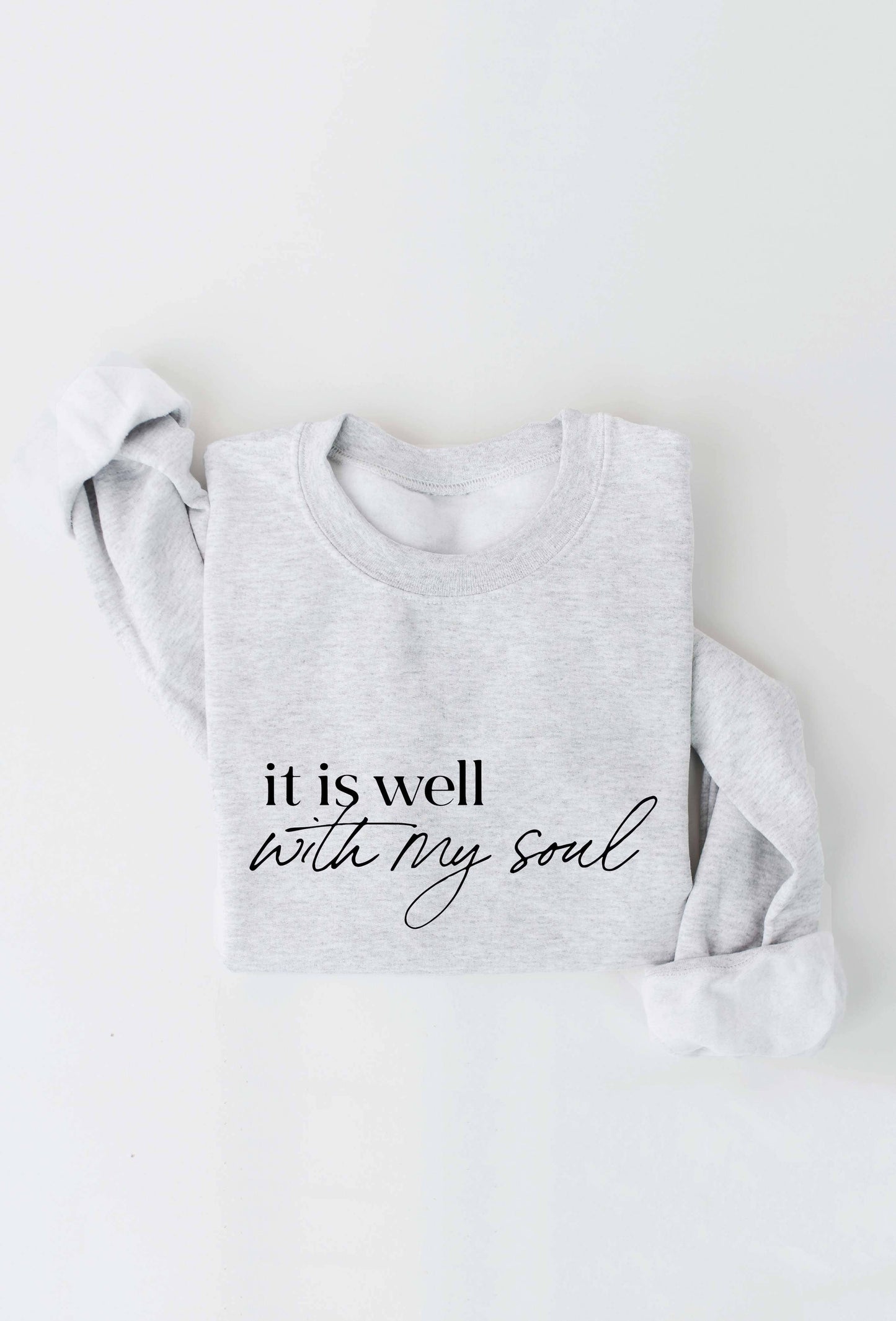 IT IS WELL WITH MY SOUL Tan Graphic Sweatshirt