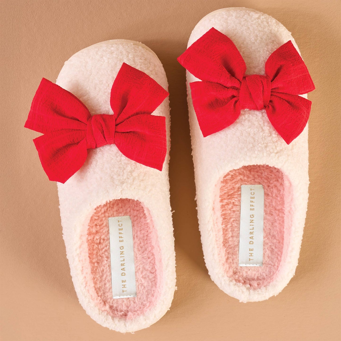 The Darling Effect - Fuzzy Slippers Pre-Pack-Betty Bow Red Regular