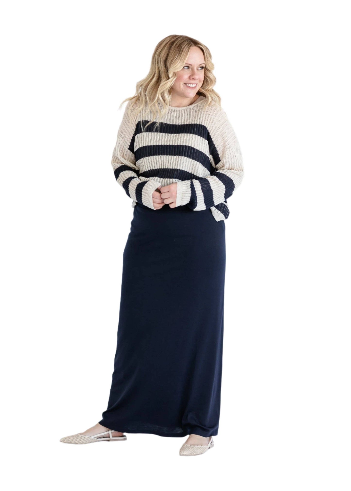 Inherit Taupe Premium Knit Maxi Skirt