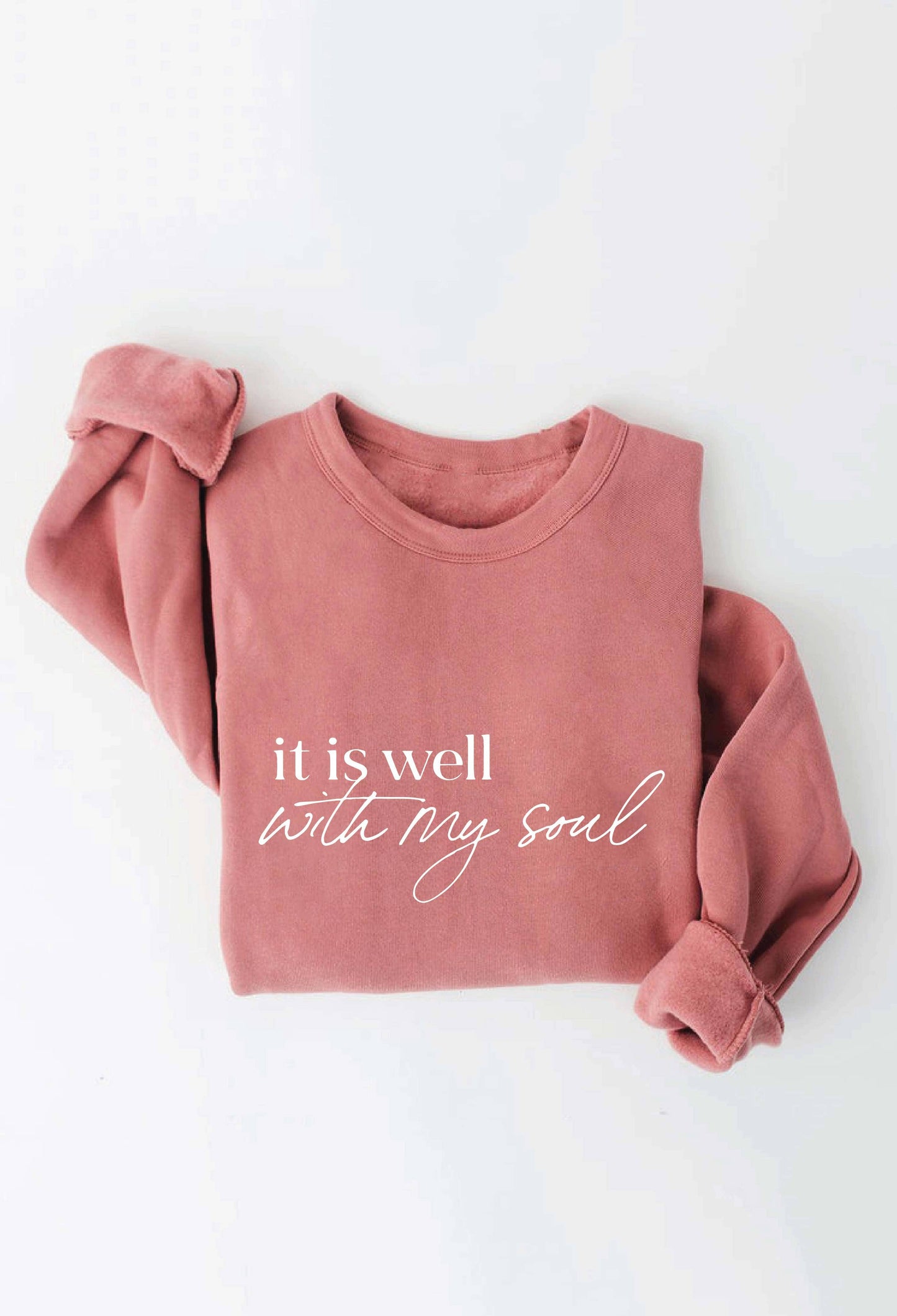 IT IS WELL WITH MY SOUL Tan Graphic Sweatshirt