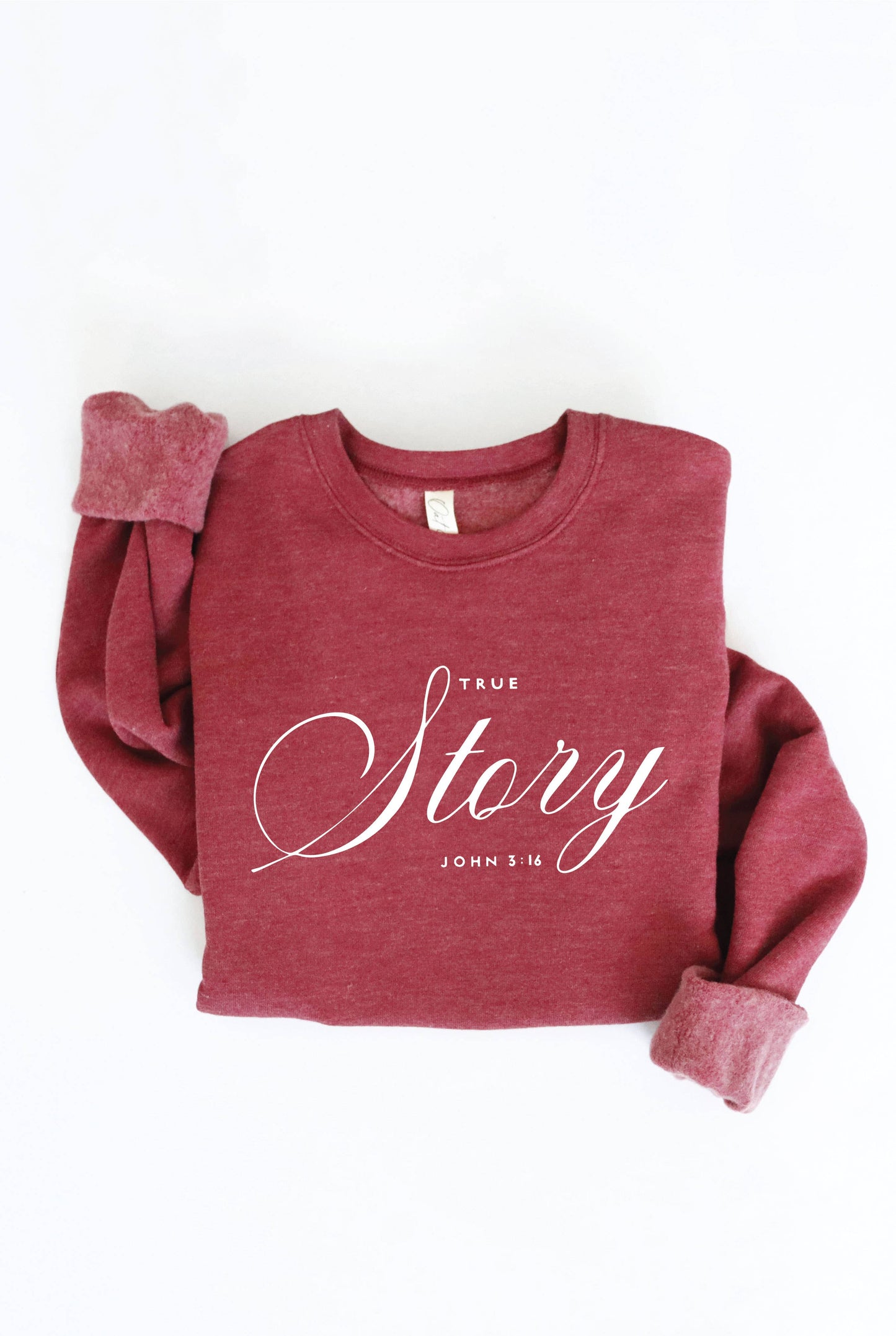 TRUE STORY JOHN 3:16 Cream Graphic Sweatshirt: