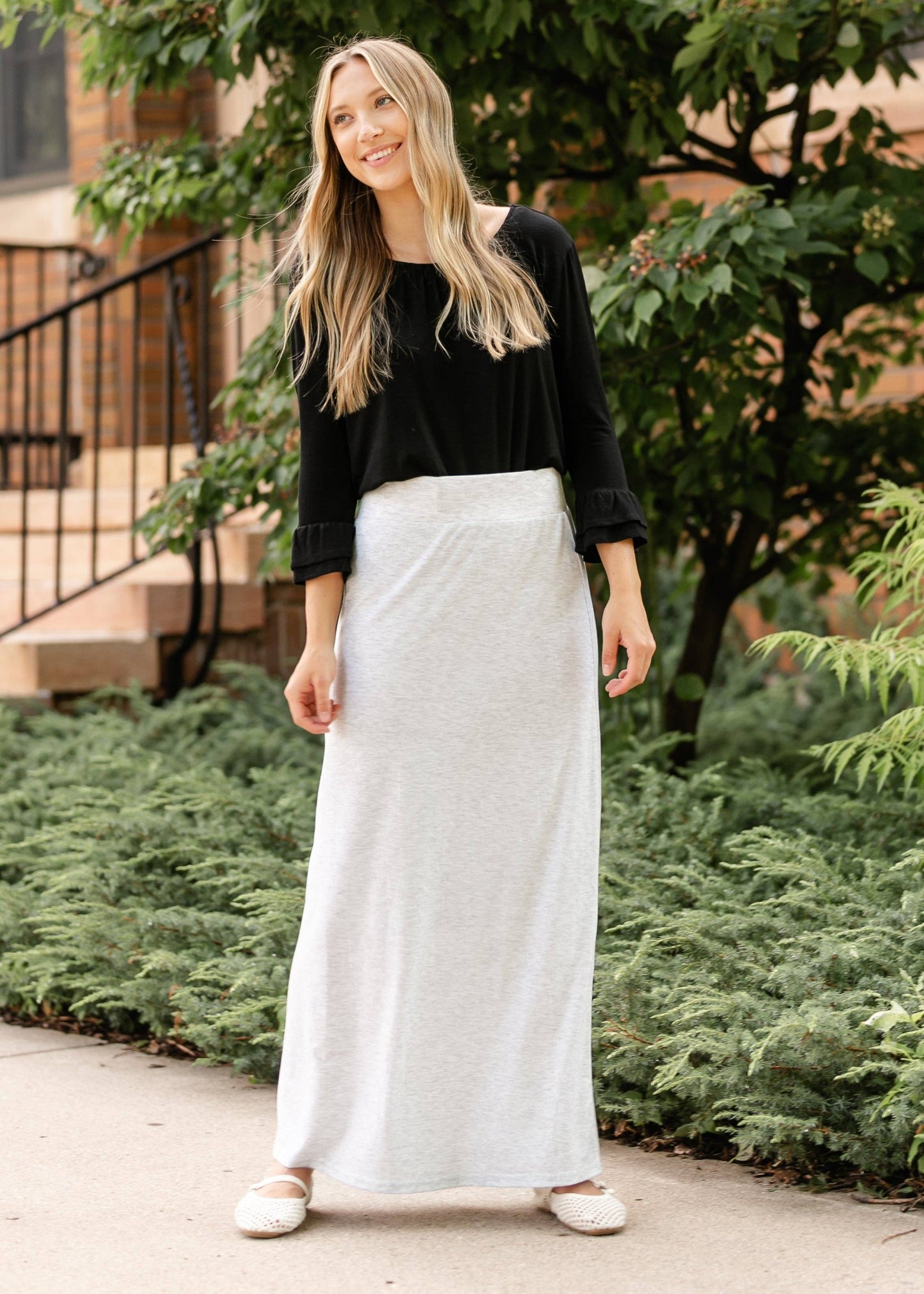 Inherit Taupe Premium Knit Maxi Skirt