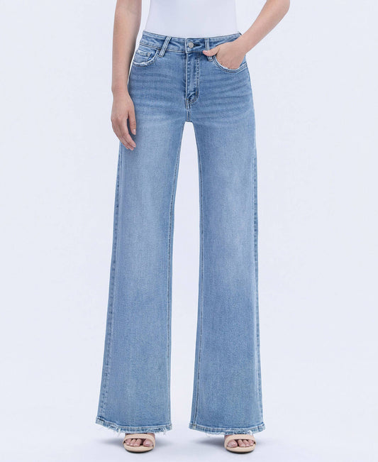Vervet Olivia HR Full Length Wide Leg Jeans