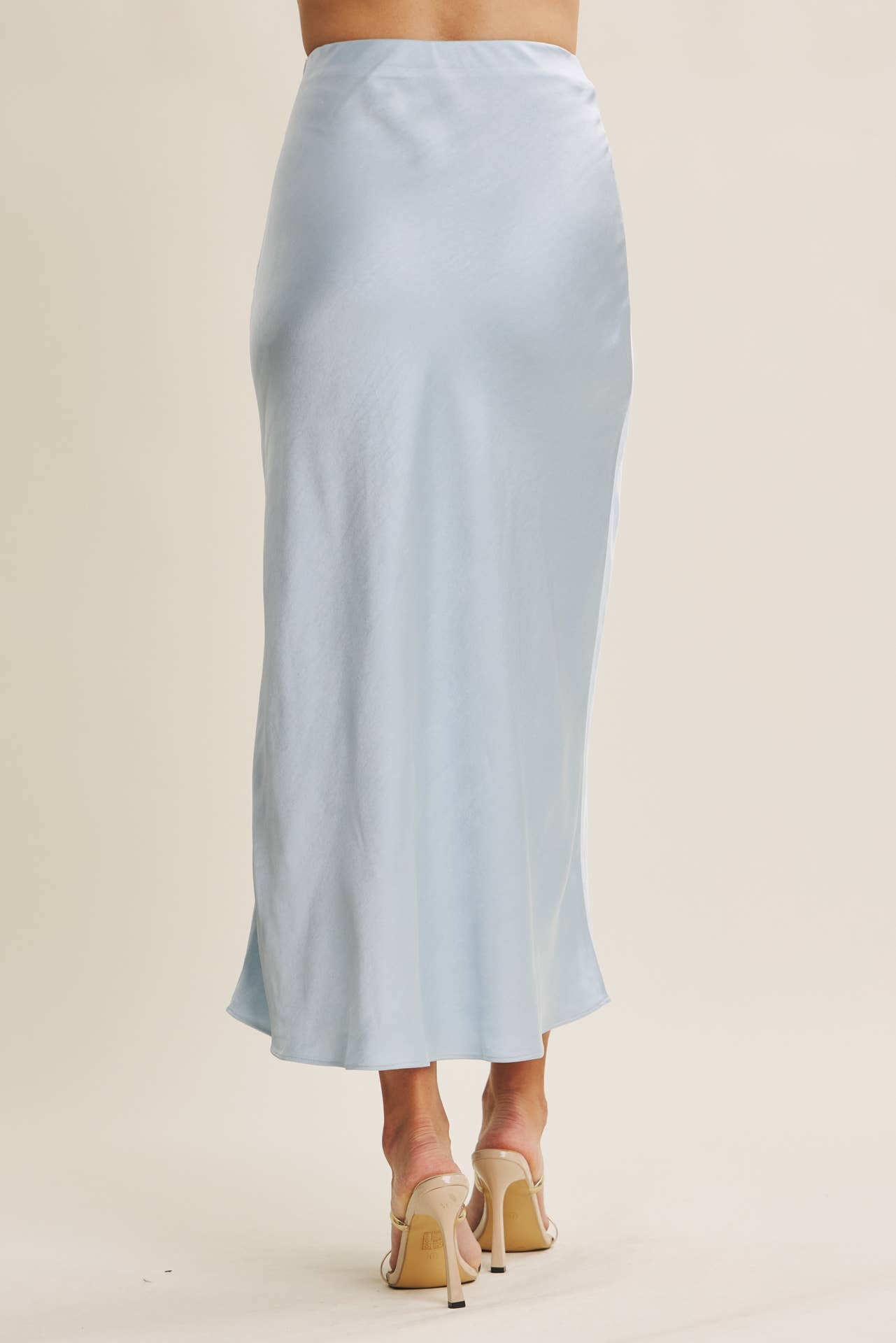 In Feb Cloud Blue Satin Skirt