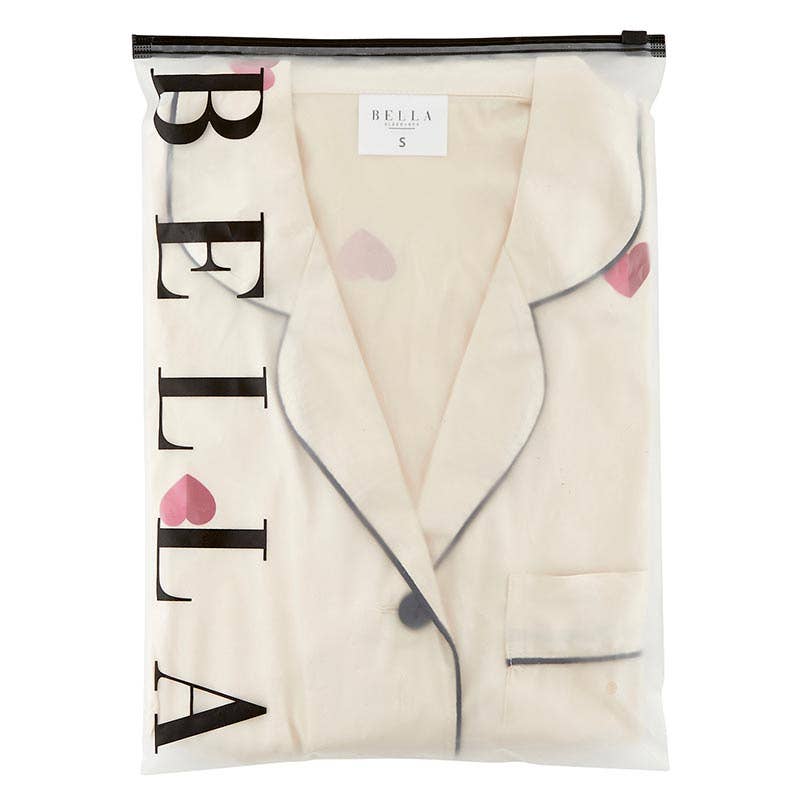 Bella Sleep Cream Red Hearts Full-Length PJ sets Small