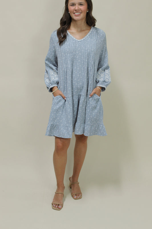 Emery Dusty Blue Dress