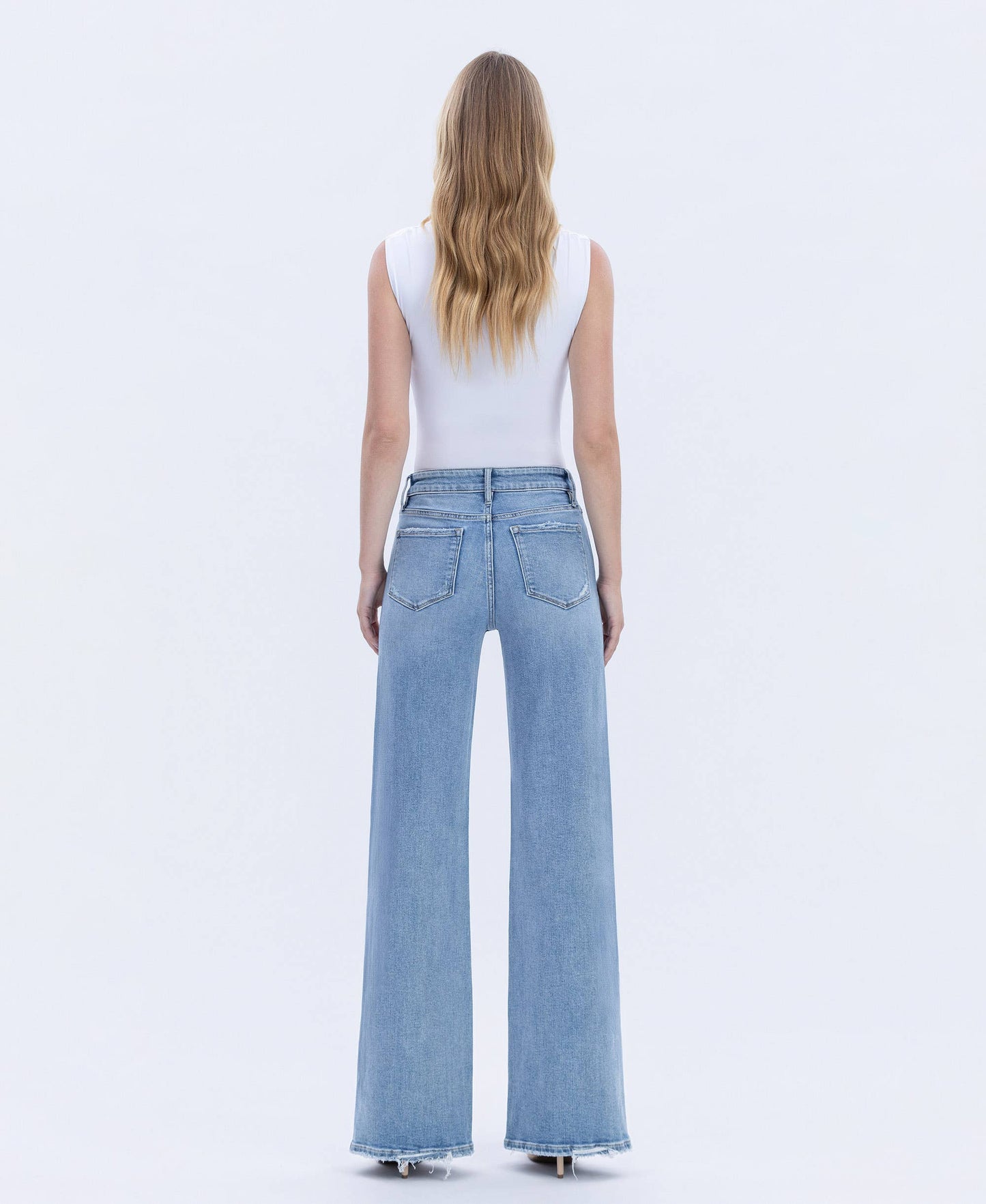 Vervet Olivia HR Full Length Wide Leg Jeans