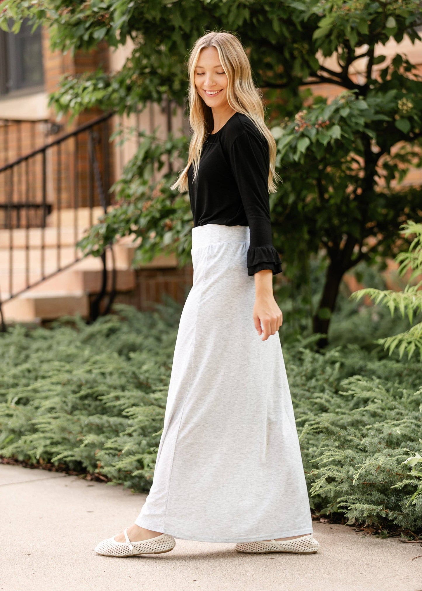 Inherit Taupe Premium Knit Maxi Skirt