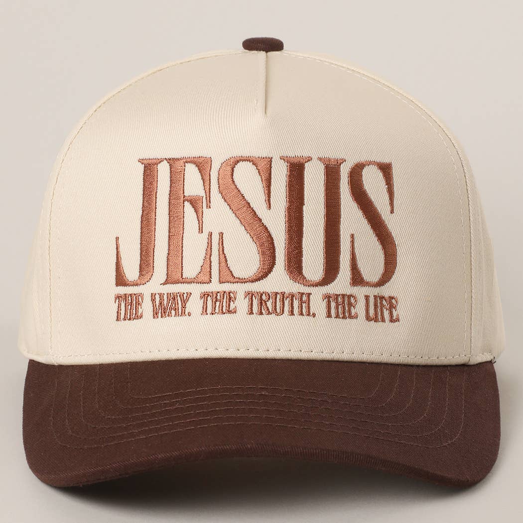 JESUS Burgundy Typography Embroidered Trucker Hat Regular