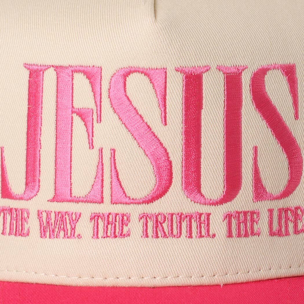 JESUS Burgundy Typography Embroidered Trucker Hat Regular