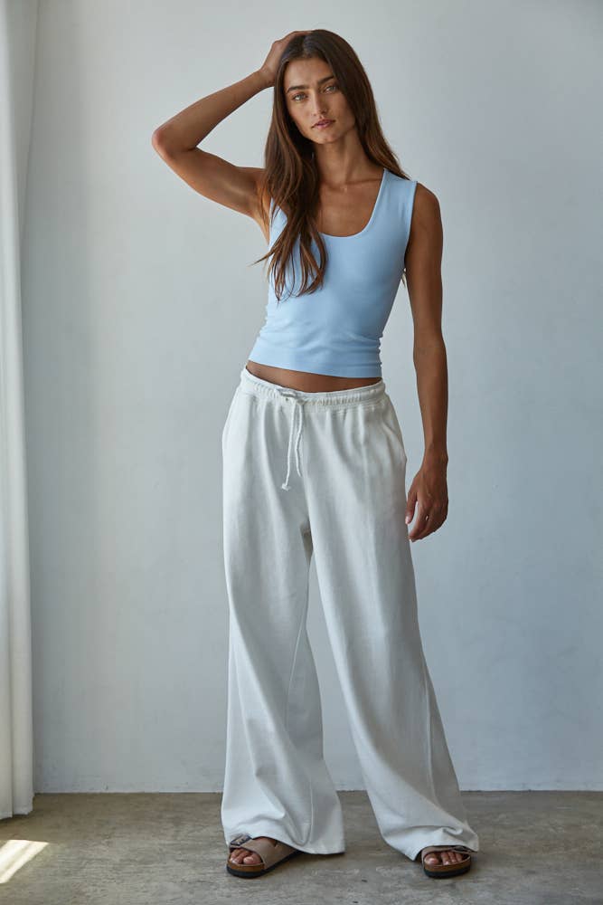 By Together - S1187N | Double Layered Seamless Top: Bright Blue, ML