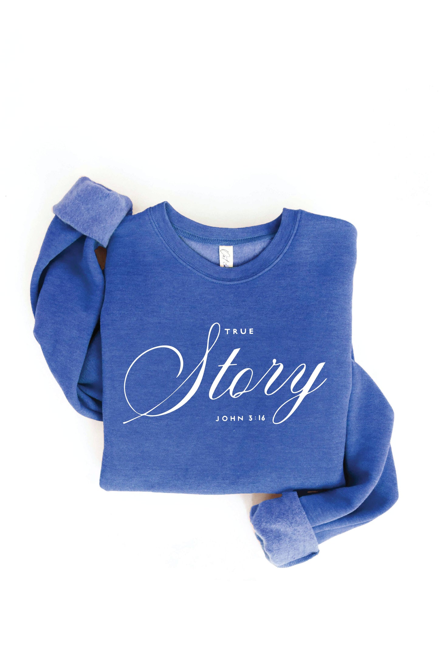 TRUE STORY JOHN 3:16 Cream Graphic Sweatshirt: