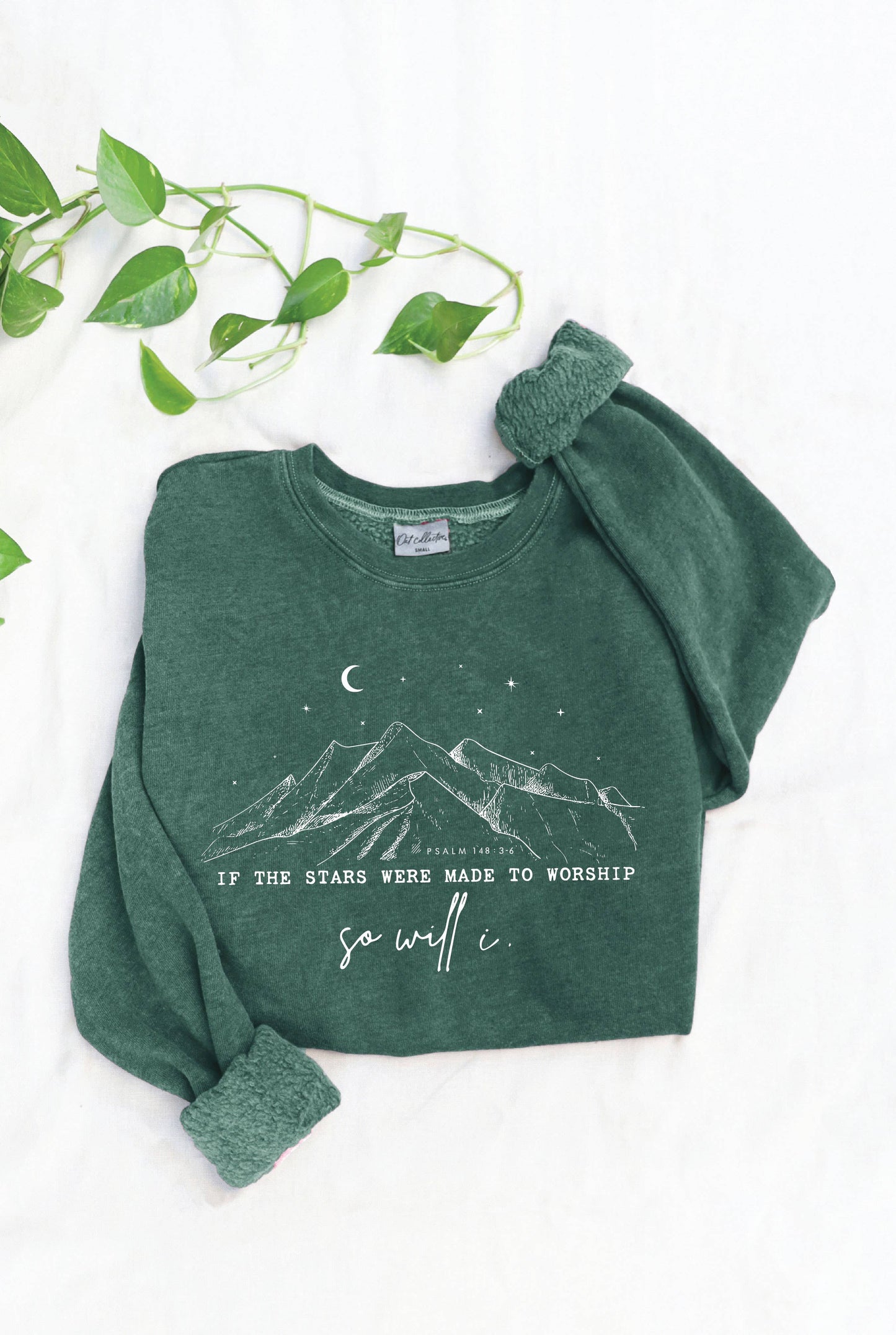 IF THE STARS WERE MADE Forest Green Mineral Graphic Sweatshirt