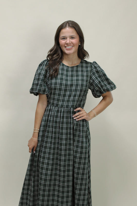 Ruthie Wren Plaid Midi Dress
