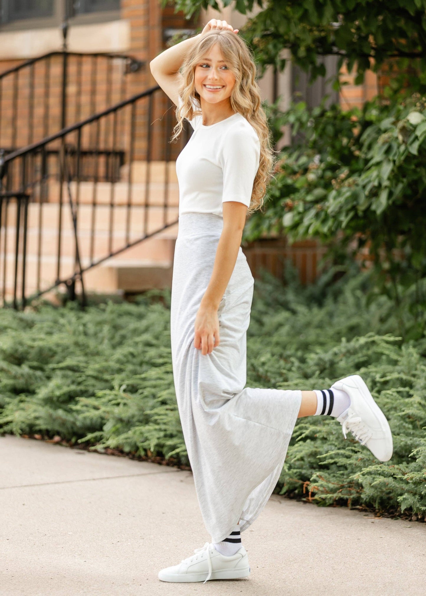 Inherit Taupe Premium Knit Maxi Skirt