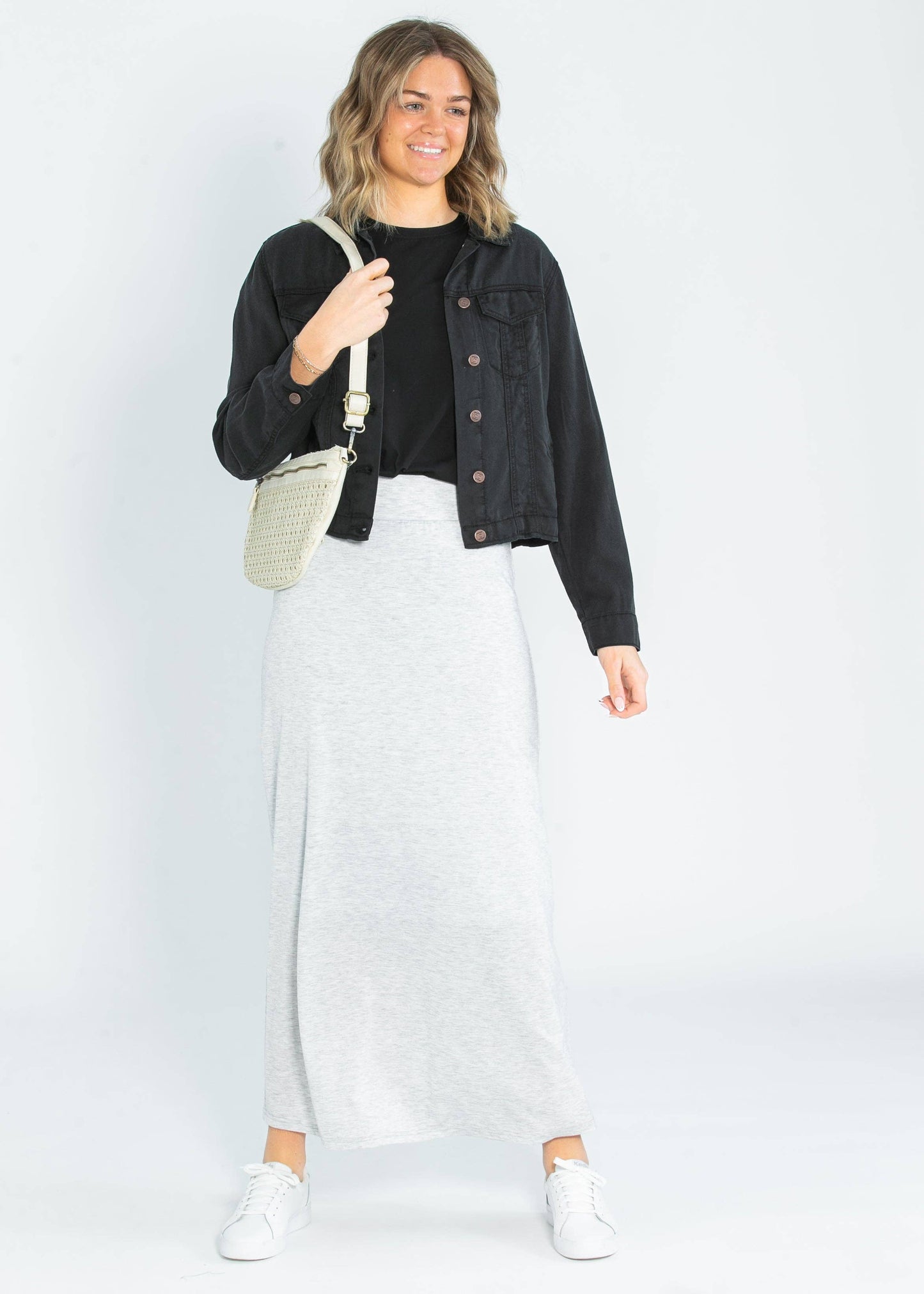 Inherit Taupe Premium Knit Maxi Skirt