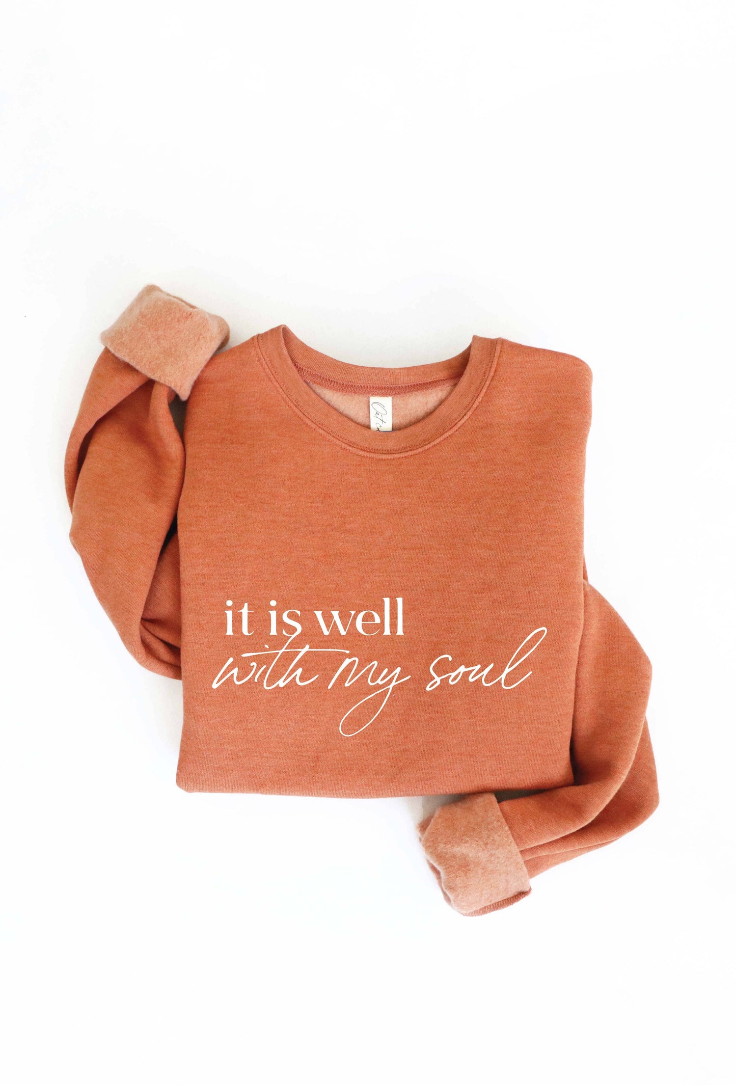 IT IS WELL WITH MY SOUL Tan Graphic Sweatshirt