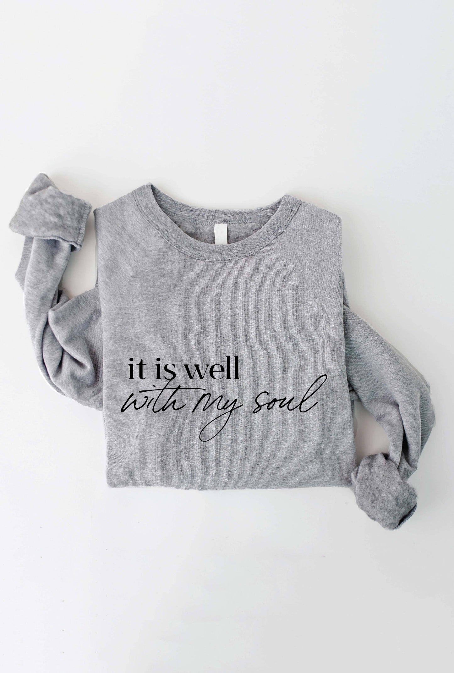 IT IS WELL WITH MY SOUL Tan Graphic Sweatshirt