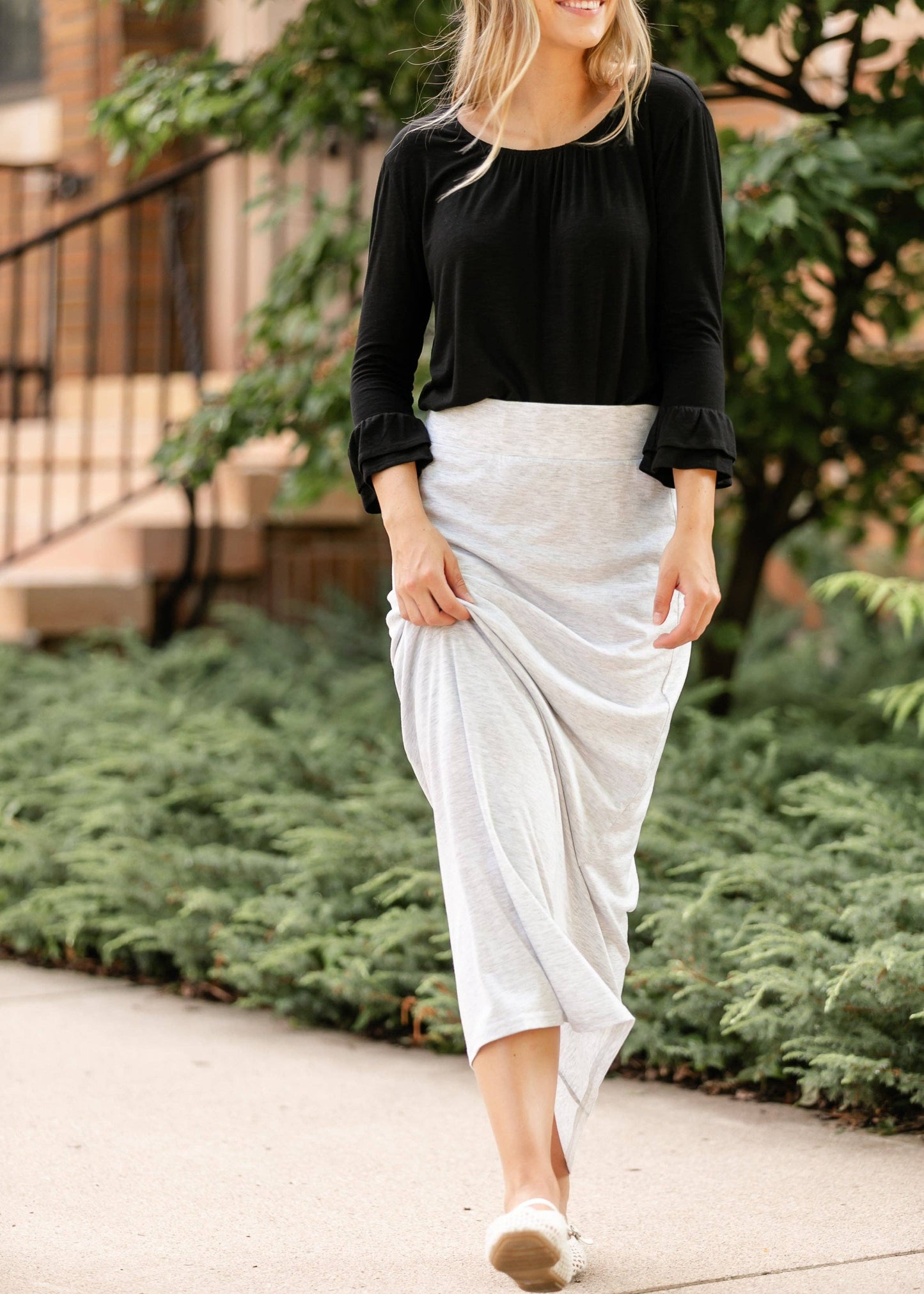 Inherit Taupe Premium Knit Maxi Skirt