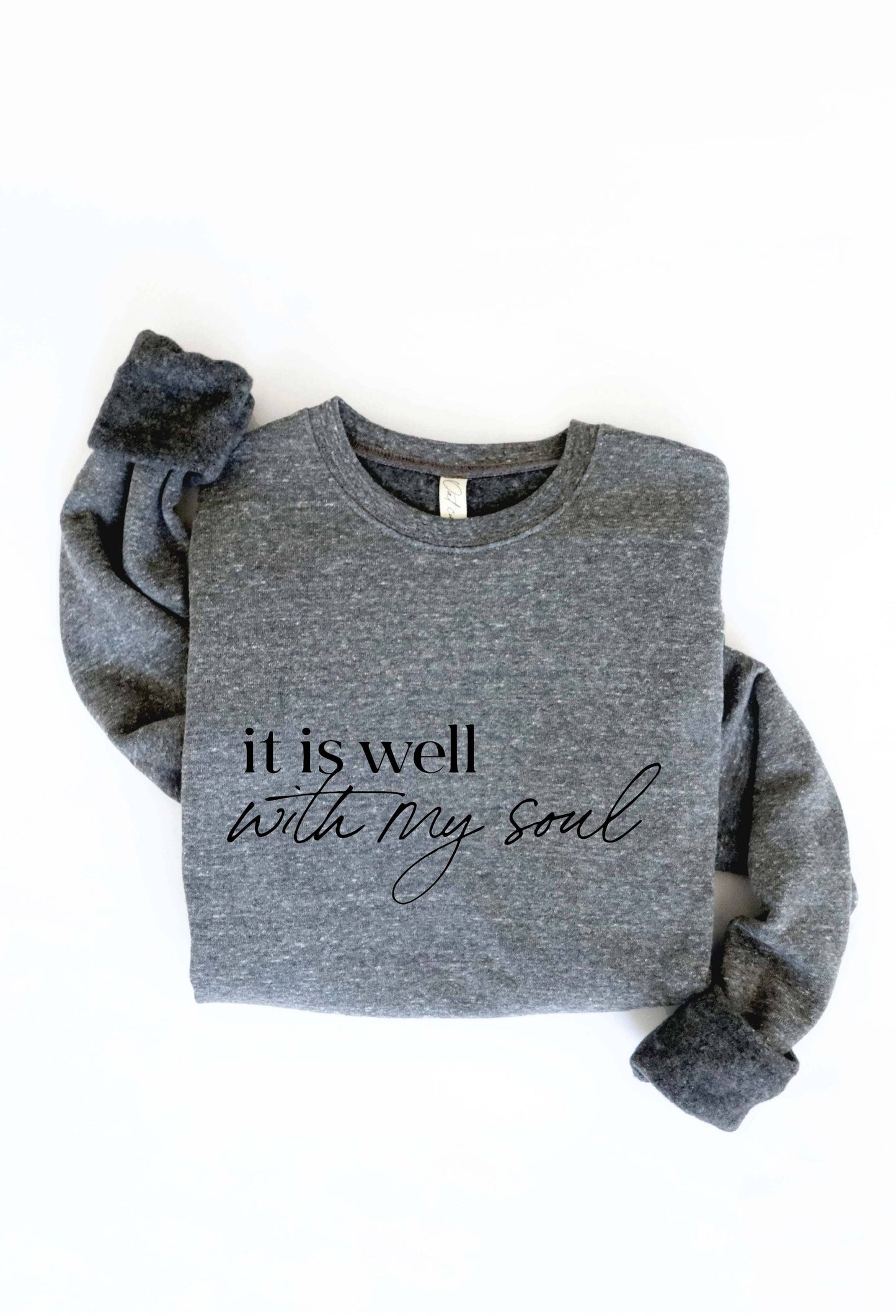IT IS WELL WITH MY SOUL Tan Graphic Sweatshirt